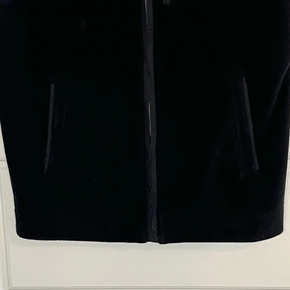 Banana Republic Mens Soft Fleece Mock Neck Zipper Front Vest Size Medium Black